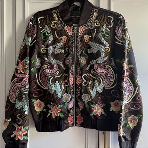 Nasty Gal Black Embellished Bomber Jacket